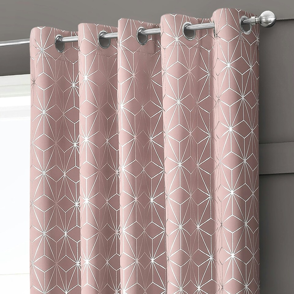 image 1 of Velosso Moreno Thermal Blackout Ready Made Eyelet Curtains - 117cm x 137cm Cream | Latte