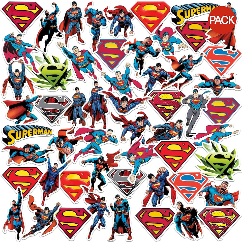 image 1 of Superman Deluxe Poses Stickers (Pack of 100) - Multicoloured - One Size