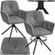 image 1 of Swivel Chair Lenia - upholstered, padded, 56.5 x 54 x 86 cm - Set of 2 Grey | Velvet Look Anthracite/Black