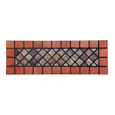 Nicoman Rubber Elegant Red Tile Narrow Doormat - 75x25cm Pack of 4 | Red | Set of 4