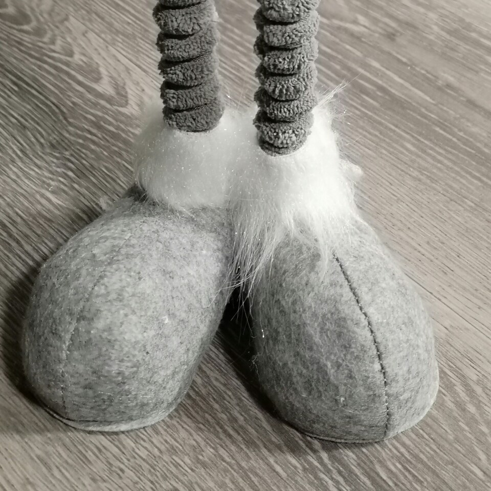 image 1 of 84cm Christmas Plush Grey Standing Gonk Long Legs & LED Illuminated Beard