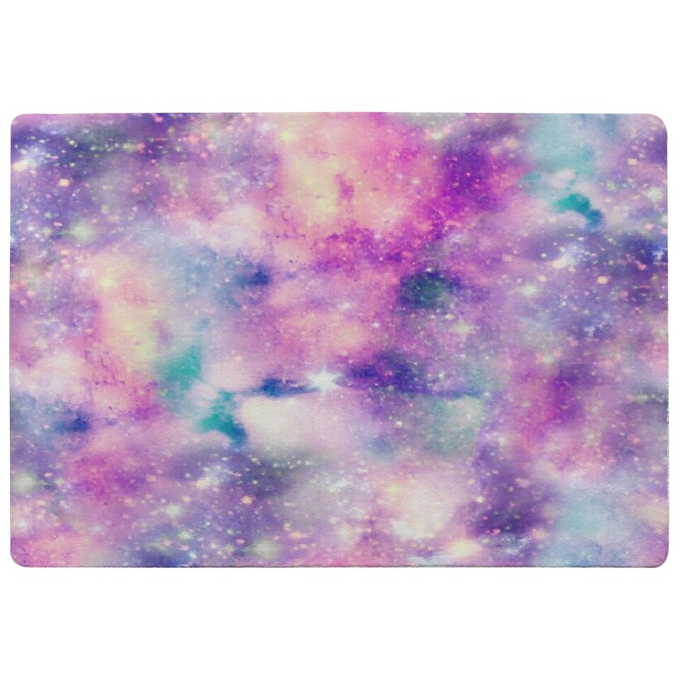 image 1 of Starry Galaxy Print in Unicorn Colours (Rug) Pink | XL: 160x230cm