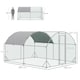 image 7 of PawHut Walk-In Chicken Run Galvanised Chicken Coop w/ Cover 2.8 x 3.8 x 2m
