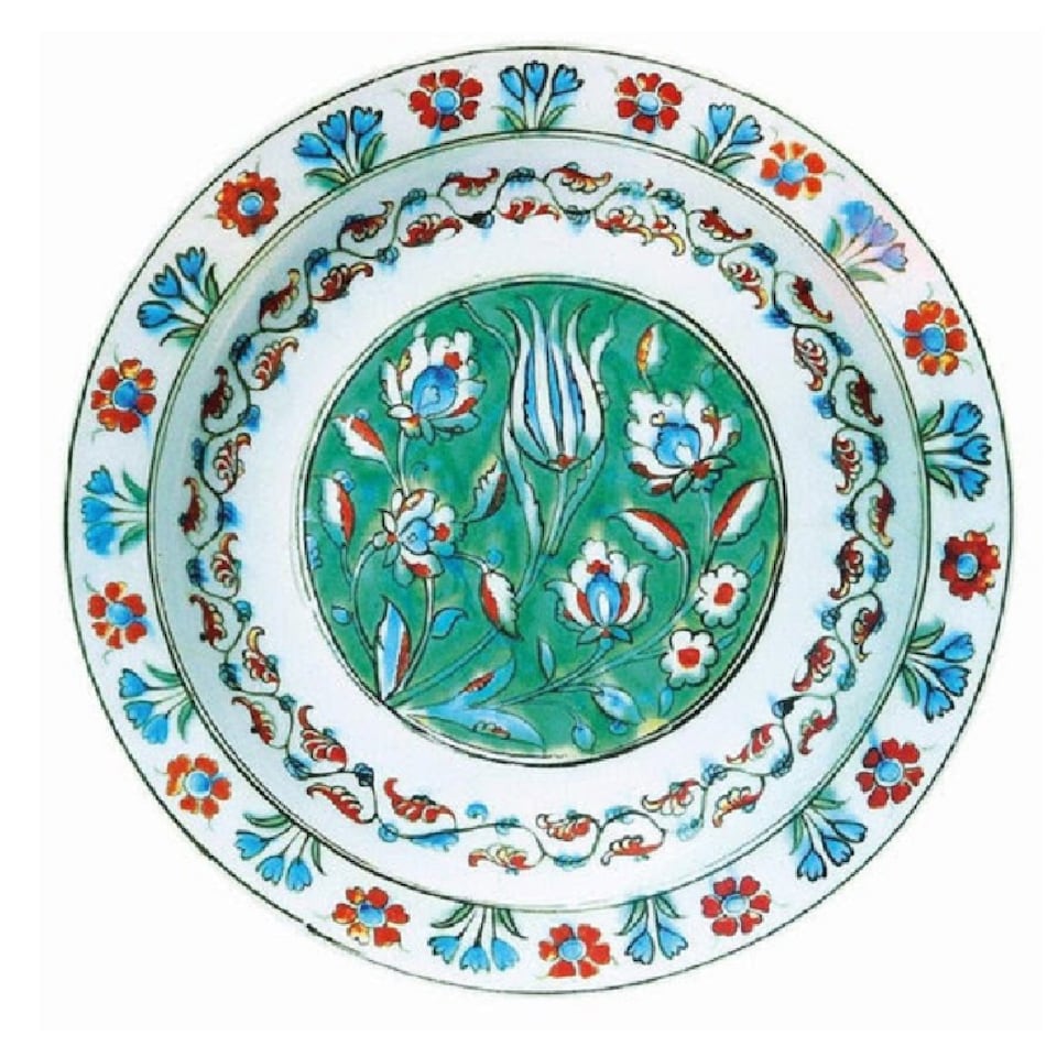 Dinner Plate 1 x 26cm Ashmolean Roses Tulips Dinner Plate Tin | Multi