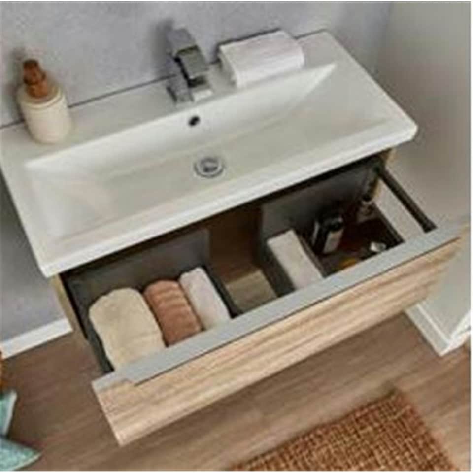 image 1 of 500mm Bathroom Sonoma Oak Floor Standing WC Unit (Central) | Brown | Brown | 1