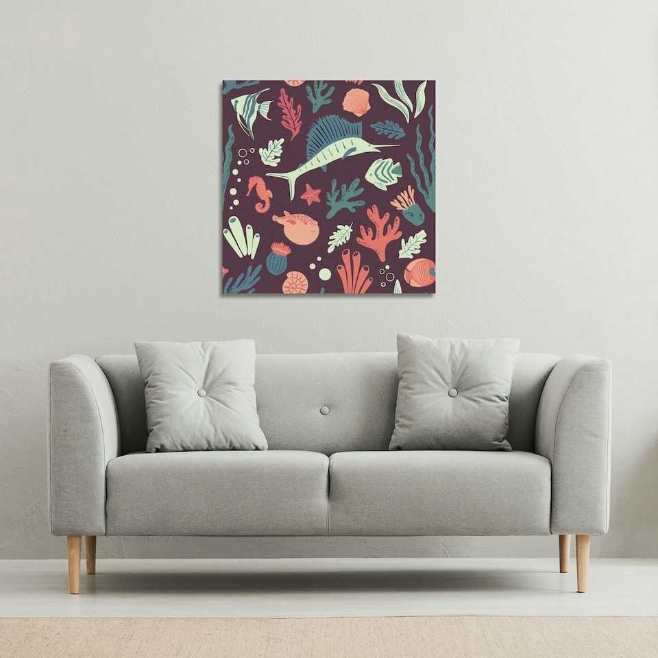 image 1 of Sealife (Canvas Print) 127 x 127 x 4cm