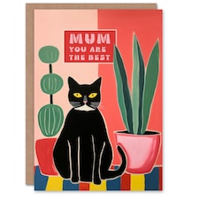 Mothers Day Card You're Best Cat Lover Plants Mum Card