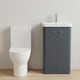image 8 of Balterley Contemporary Floor Standing 2 Door Bathroom Vanity Unit, Basin, Tap & Toilet Pack | Grey | Satin Soft Black | 814 x 479 x 342mm
