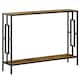 image 6 of HOMCOM Industrial Console Table w/ Storage Shelf Black Metal Frame Rustic Brown Brown | Rustic Brown