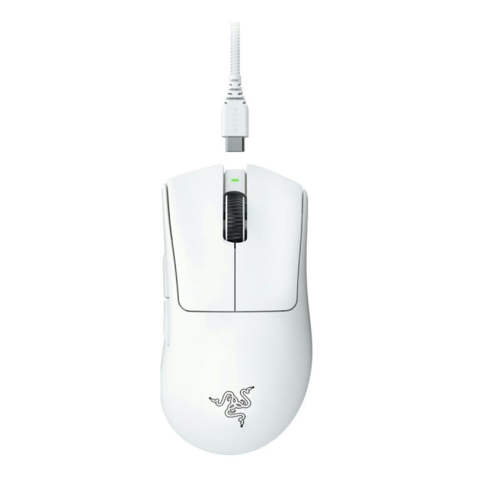 Razer DeathAdder V3 Pro USB Optical RGB Wireless Gaming Mouse - White (RZ01-04630200-R3G1)