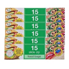 TidyZ Slide Zip Food Bags 15 Assorted Pack