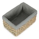 image 3 of Set of 4 Thatch Grass Woven Storage Basket with Grey Cotton Lining | Green | Green | Not provided