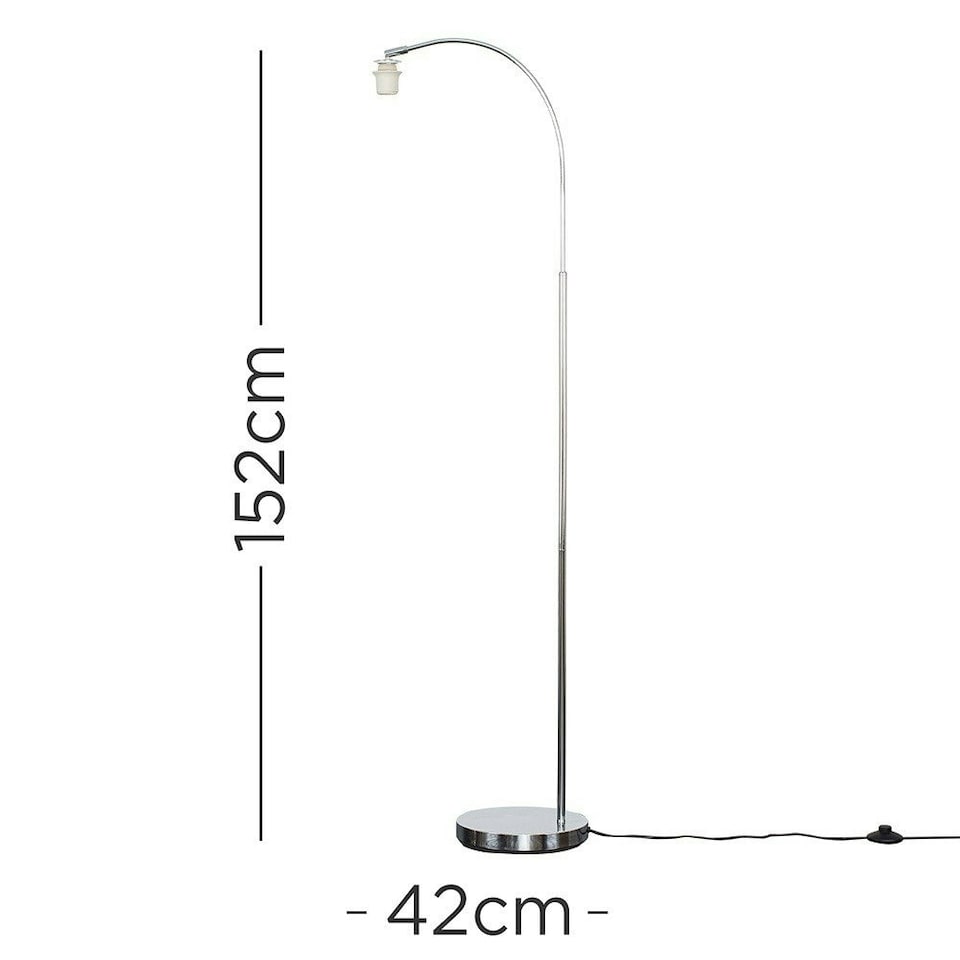 image 1 of ValueLights Modern Designer Style Polished Chrome Curved Stem Floor Lamp Base | Chrome