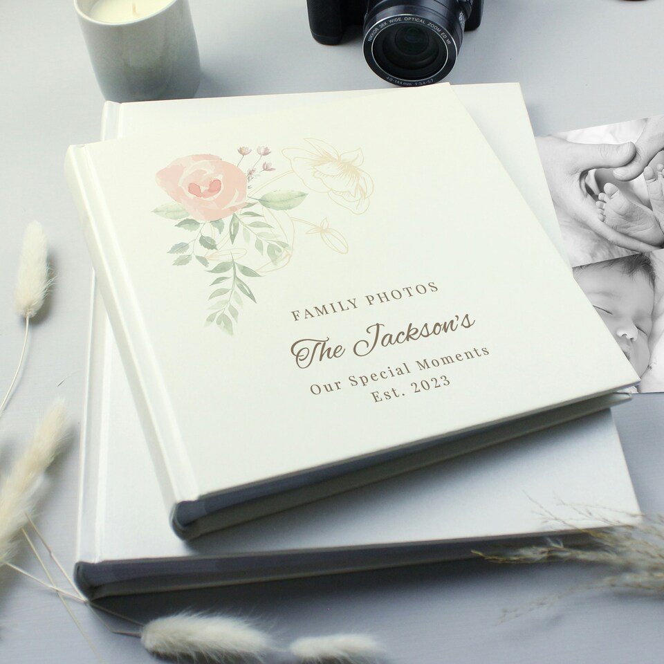 image 1 of Personalised Floral Square Photo Album
