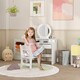 image 2 of AIYAPLAY Kids Dressing Table Set w Stool, Mirror, Drawers - White | White