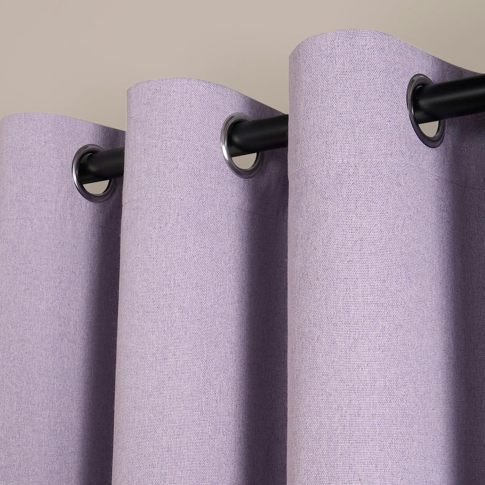 image 1 of OHS Woven Textured Blackout Eyelet Curtains, 90x90" - Lavender