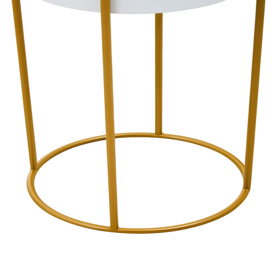 image 1 of Interiors by Premier Sleek And Sturdy Large Black And Gold Floor Standing Planter, Stylish And Functional Outdoor Garden Pots White