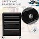 image 3 of HOMCOM 5-Drawer Lockable Steel Tool Storage Cabinet with Wheels Handle 2 Keys Organisation BoUnit Chest Garage DIY Workshop Trolley Black | Black