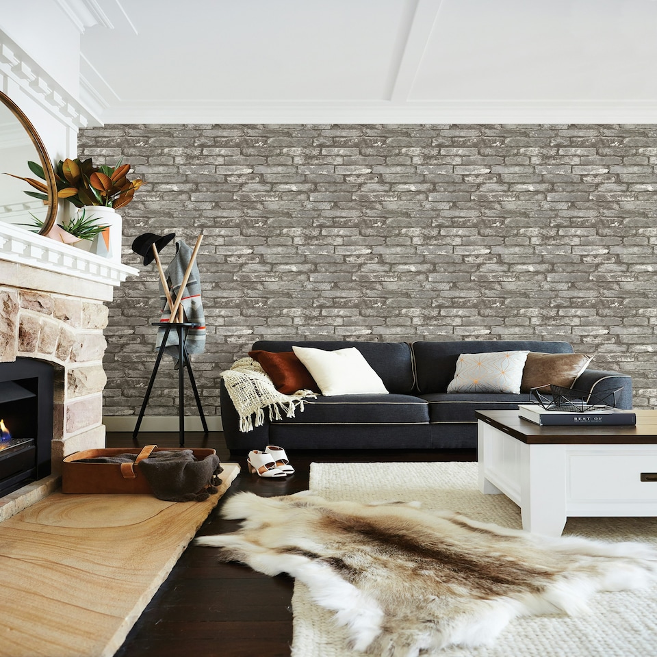 image 1 of A-Street Oxford Loft  Brickwork Taupe Wallpaper FD21259 Multi