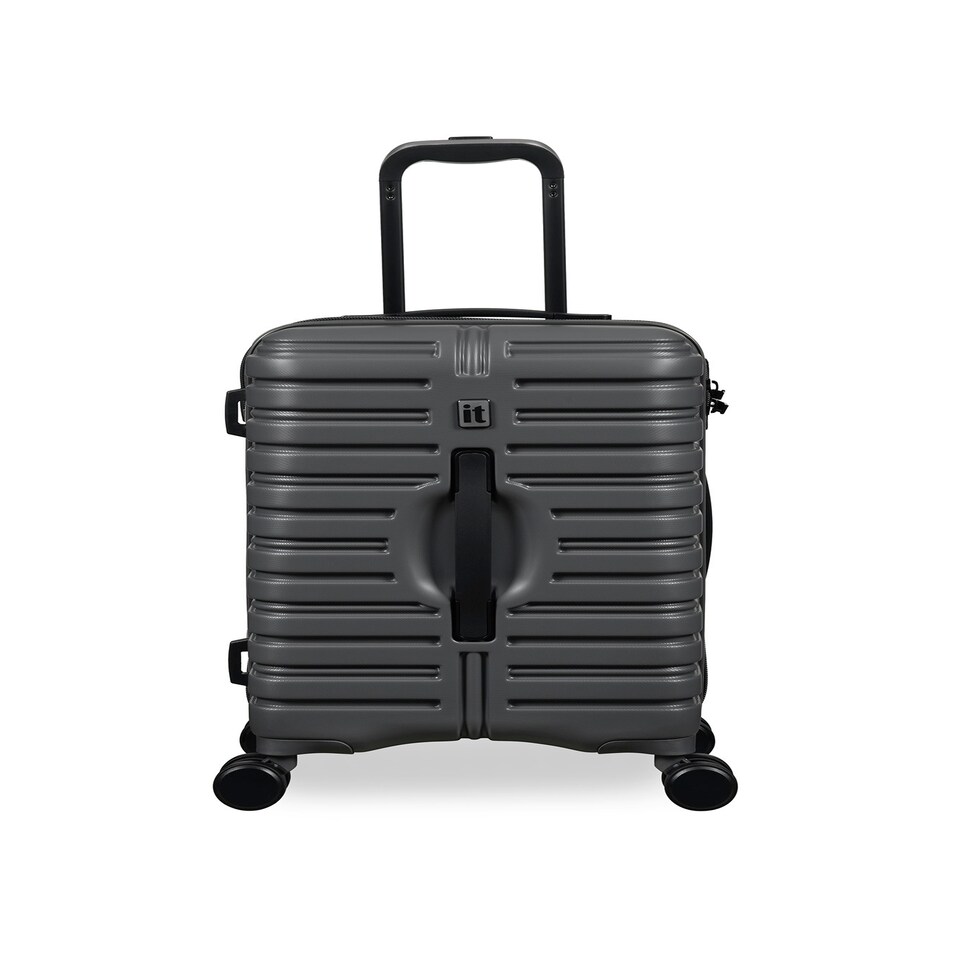 image 1 of IT Luggage Jumbo Charcoal Cabin Suitcase with TSA Lock Grey | Cabin Bag