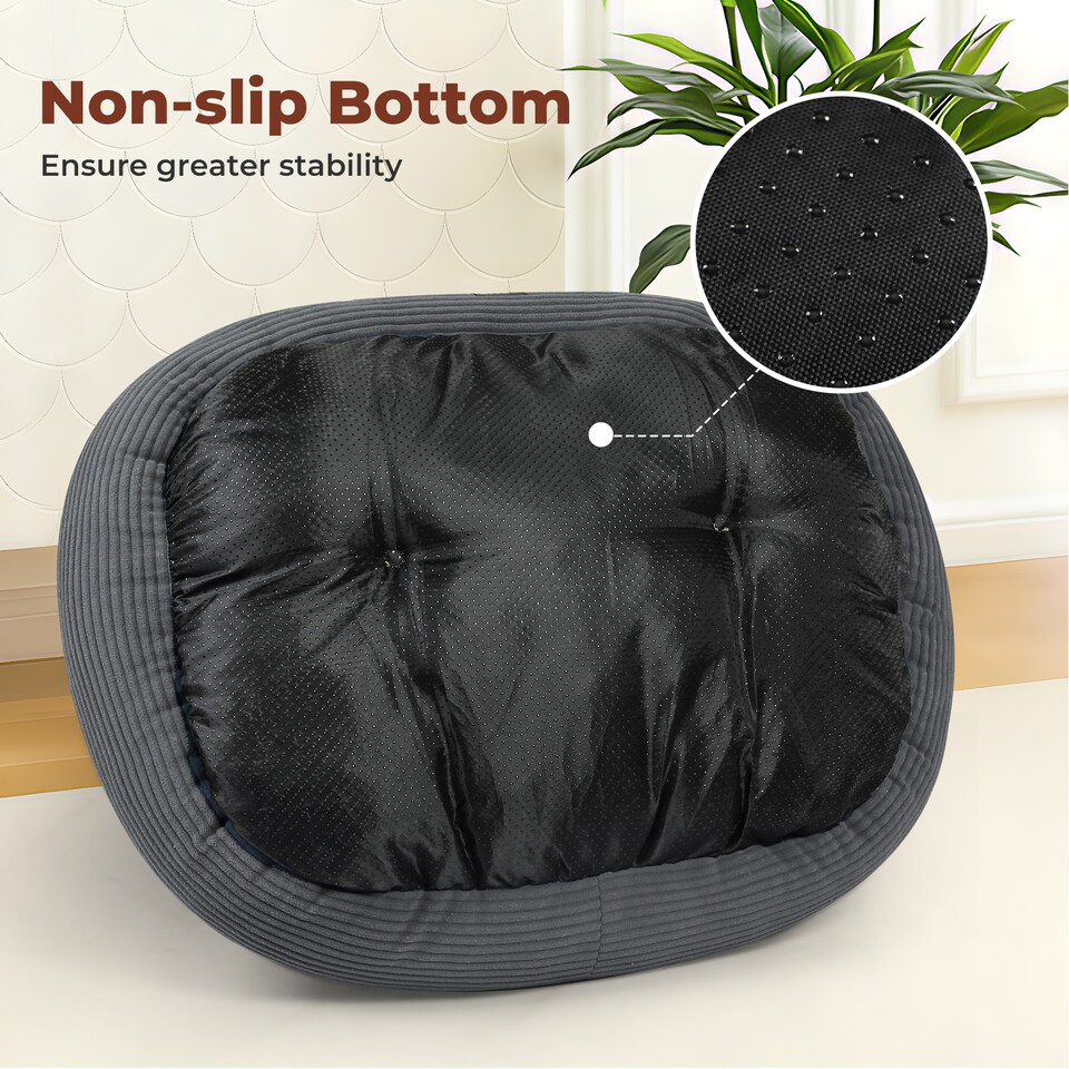 image 1 of Skylos Dog Bed Luxury Soft Washable Puppy Cat Cushion Mattress Corduroy Grey M | Grey | 63 | One Size