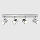 image 3 of ValueLights Modern 4 Way Straight Bar Ceiling Spotlight Fitting Polished Chrome Finish | Chrome