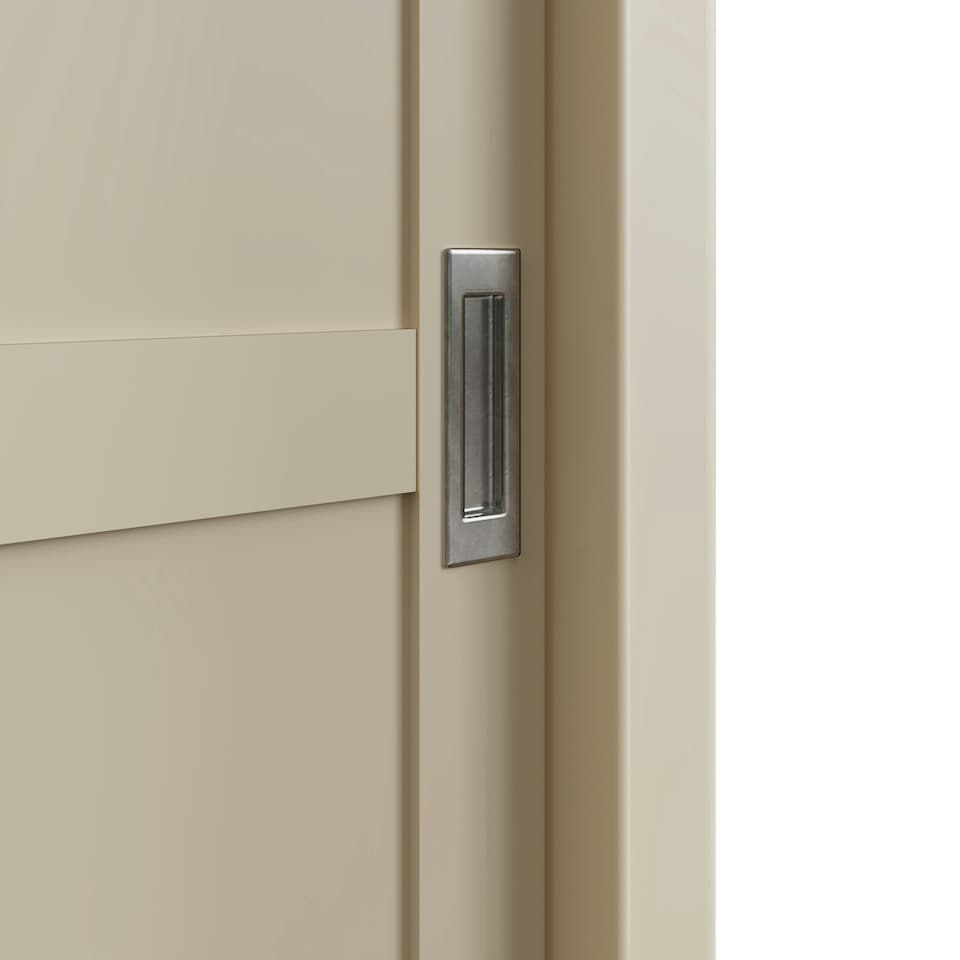 image 1 of Faire 120cm Sliding Combination Wardrobe in Putty with Oak Top Grey