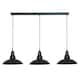 image 4 of ValueLights Civic Matte Black Metro Dome 3 Drop Diner Bar Matte Black Ceiling Pendant Light Black