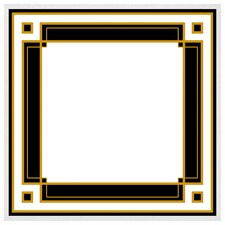 Art deco black & gold (Picture Frame) White | XS