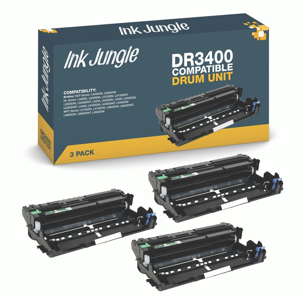 image 1 of 3x Compatible Brother DR3400 Drum Units N/A