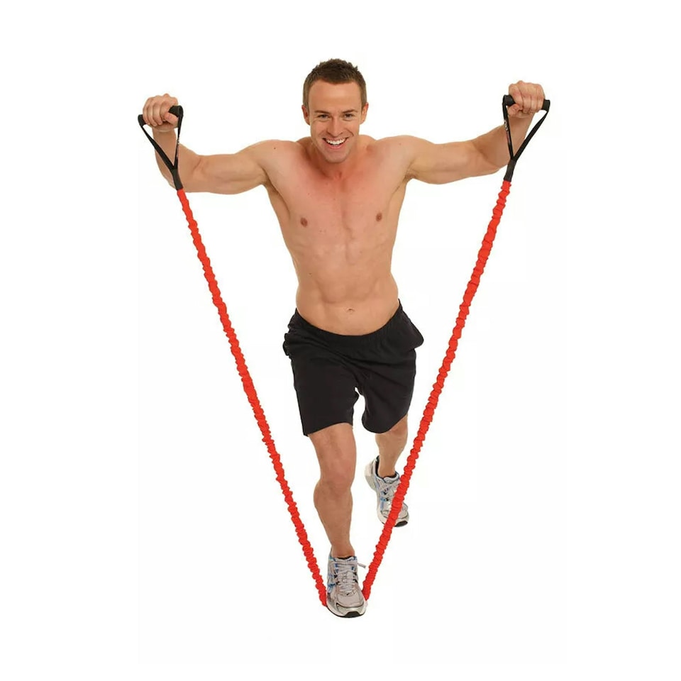 image 1 of Fitness Mad Resistance Band - Black/Red - Strong