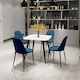 image 1 of Aspen Tapered Legs Square Dining Table and 4 Duo Plastic Seat Chairs with Metal Legs - White/Blue/Black - Flat Packed White