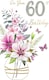 image 1 of Embellished Vase Of Flowers 60th Birthday Card