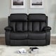 image 5 of Chester 2 Seater Electric High Back Bonded Leather Recliner Sofa (Black)