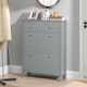 image 5 of SoBuy Slim Shoe Cabinet with 3 Flip-Down Doors, Gray, 31.5x9.8x42.5 inches, 24.6 kg - FSR89-HG