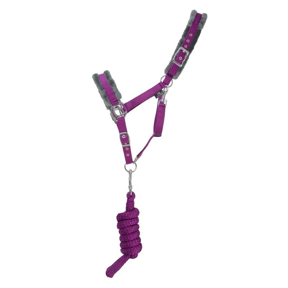 Hy Sport Active Horse Headcollar and Leadrope - Amethyst Purple - Full