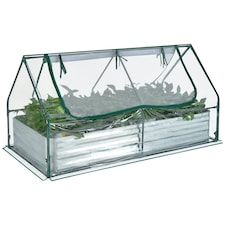 COSTWAY Galvanized Raised Garden Bed Outdoor Planter Box Silver