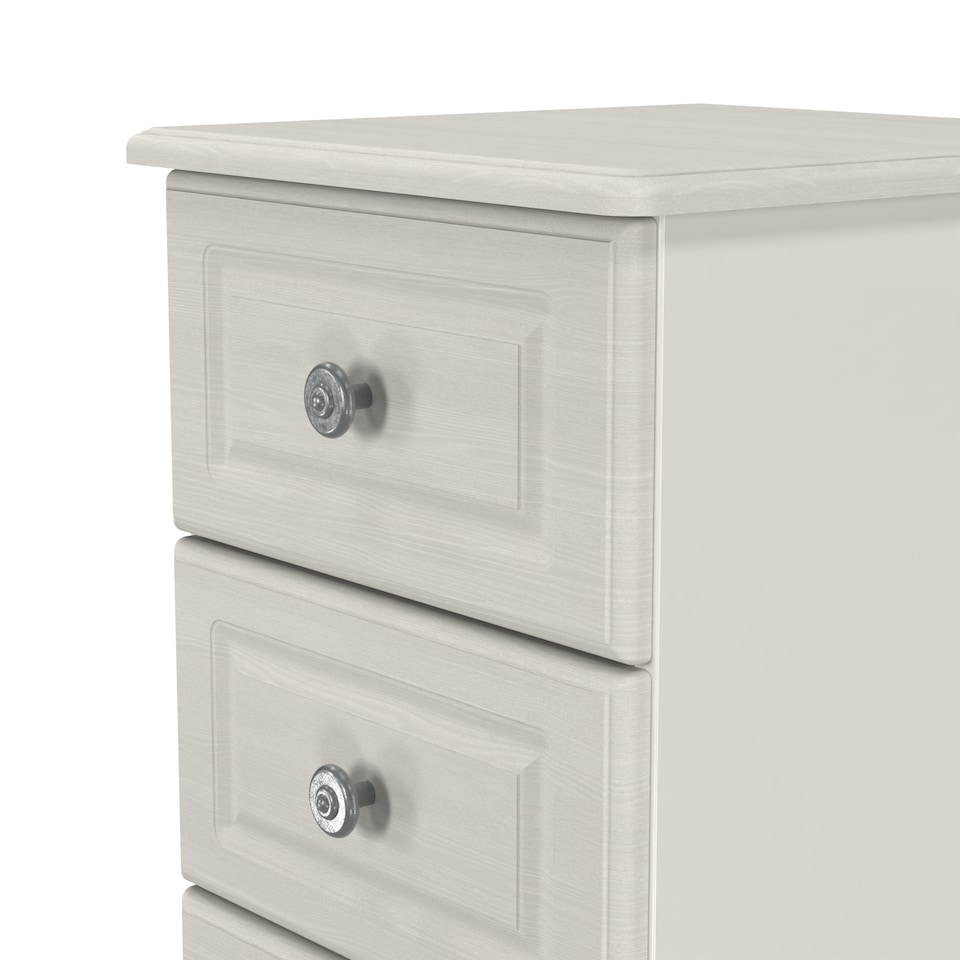 image 1 of Stirling 4 Drawer Bedside Cabinet in Grey Ash (Ready Assembled) | Grey | Grey Ash