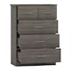 image 2 of Nevada 3+2 Drawer Chest Black | Black Wood Grain