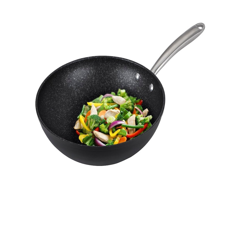 image 1 of Prestige Scratch Guard Stir Fry Pan Induction Cookware Non Stick Wok Pan - 29 cm