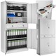 image 1 of Filing Cabinet Cosmo - 2 drawers, 5 adjustable shelves, 180 x 80 x 40 cm Grey | Light Grey
