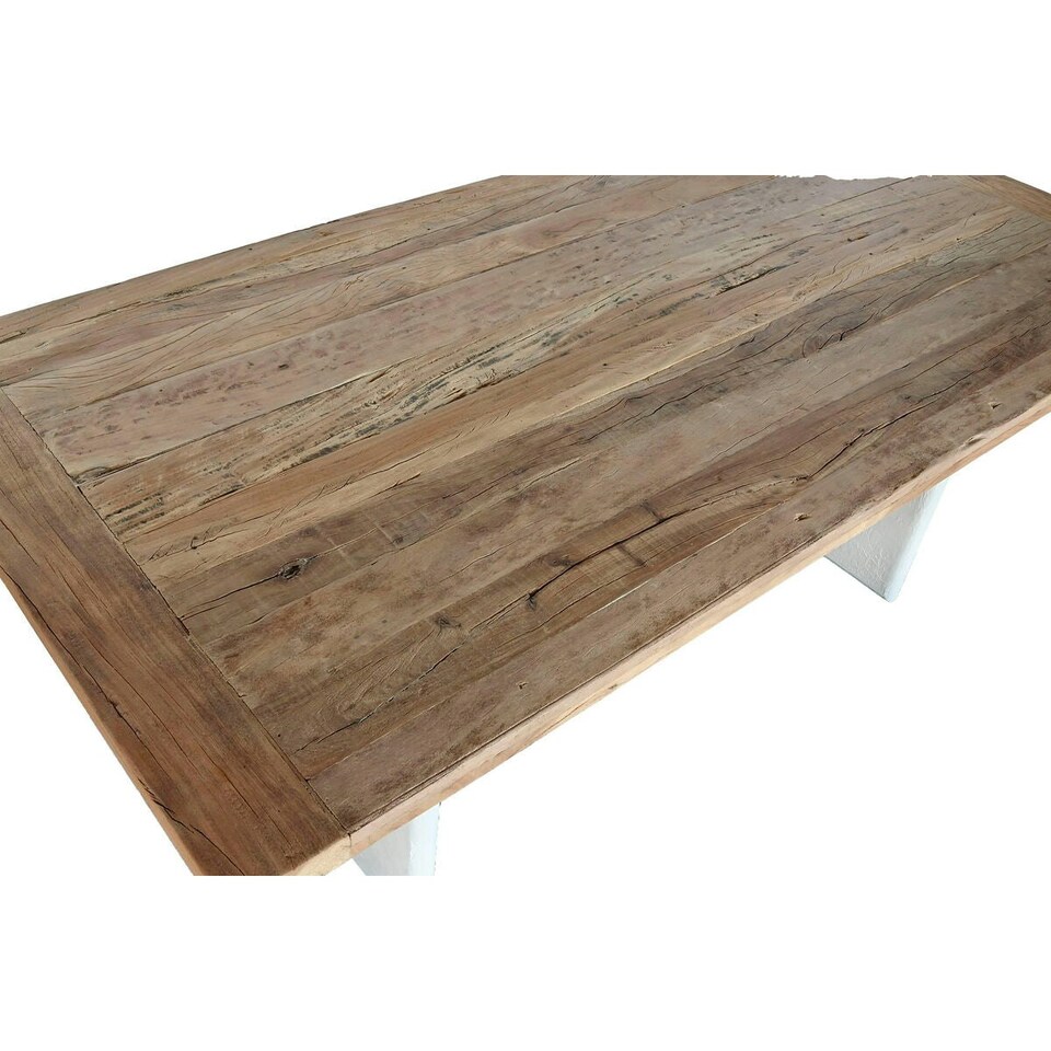 image 1 of Dining Table Home ESPRIT White Natural Recycled Wood Mango wood 200 x 100 x 77 cm 200,5 x 100,5 x 77 cm N/A