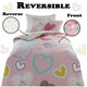 image 6 of VELVETIO Hearts Duvet Cover Set Reversible Polycotton Kids Beddings Pink | Double