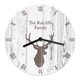 image 1 of Personalised Highland Stag Shabby Chic Wooden Clock | White