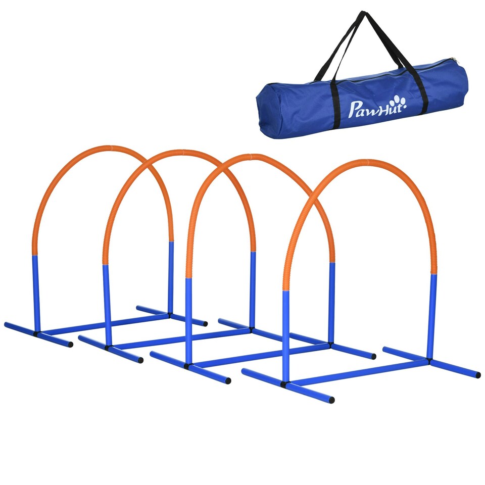 image 1 of PawHut Dog Agility Training Equipment Pet Agility Training Set with Carry Bag