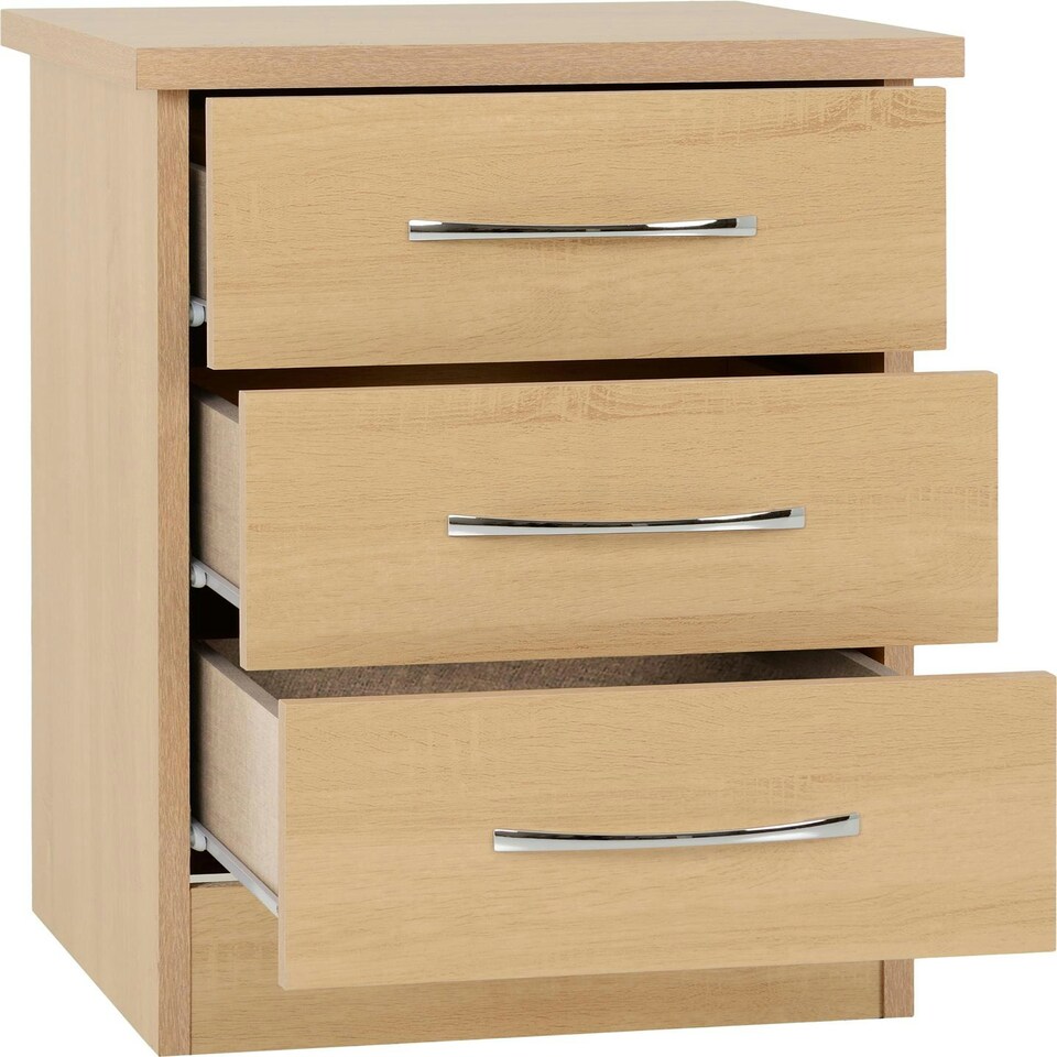 image 1 of Nevada 3 Door Wardrobe 4 Piece Bedroom Set Brown | Sonoma Oak