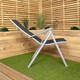 image 4 of Outdoor Garden Patio Multi Position Reclining Folding Chair in Black and Silver