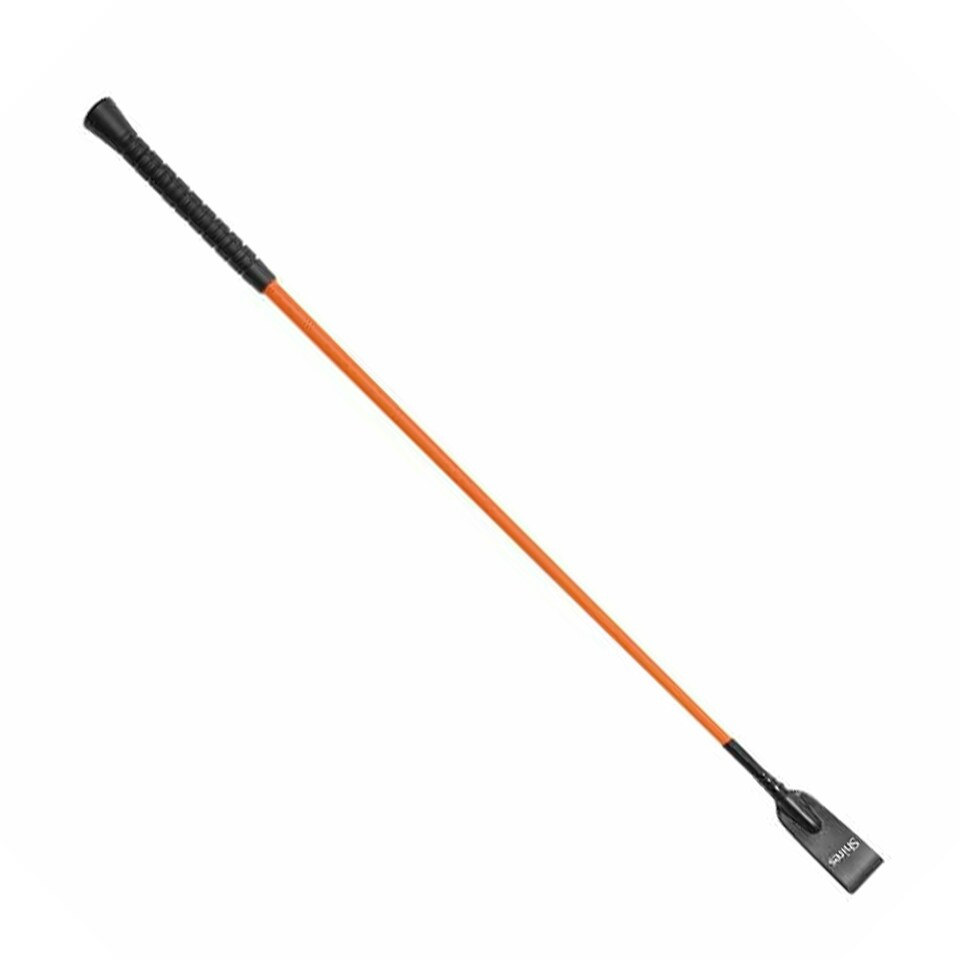 image 1 of Shires Plain Leather Horse Dressage Whip - Orange - 26.5in
