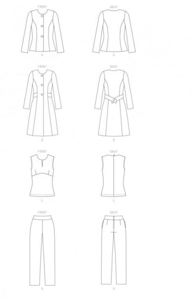 image 1 of Butterick 6740 Paper Sewing Pattern – Women’s Jackets, Coats, Tops & Trousers, Size B5 (8–10–12–14–16), Intermediate