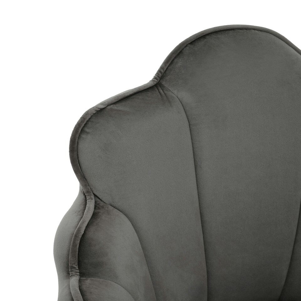 image 1 of Interiors by Premier Grey Velvet Dining Chair, Durable & Adjustable Velvet Office Chair, Backrest Grey Accent Chair with Chrome Legs